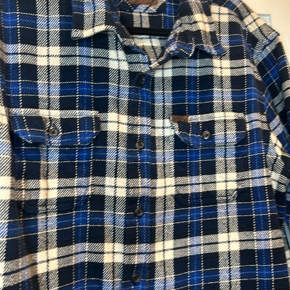 Orvis Blue Plaid Heavy Weight Cotton Flannel Shirt Men’s size XL - Picture 5 of 16